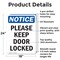 Signmission Please Keep Door Locked, 18 in W x Rectangle, Aluminum OS-2PACK-NS-A-1824-V-17472 - alternate 4